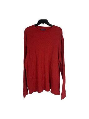 Saddlebred Mens Red Long Sleeve Crewneck Thermal Shirt XL Cotton Polyester Blend